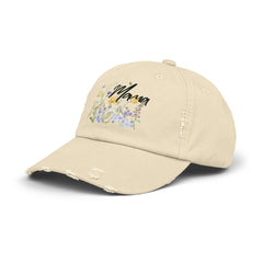 Mama Flowers Unisex Distressed Cap