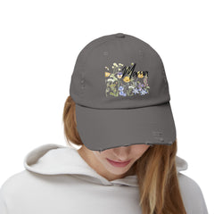 Mama Flowers Unisex Distressed Cap