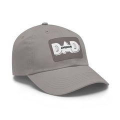 Dad Awesome Hat with Leather Patch (Rectangle)