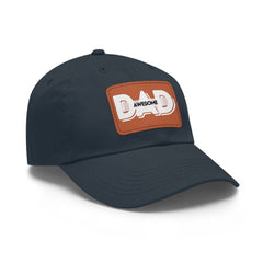 Dad Awesome Hat with Leather Patch (Rectangle)