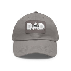 Dad Awesome Hat with Leather Patch (Rectangle)