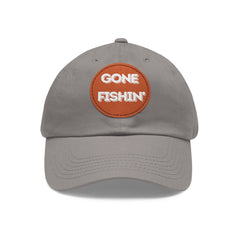 Gone Fishin' with Leather Patch (Round)