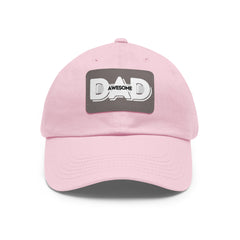 Dad Awesome Hat with Leather Patch (Rectangle)