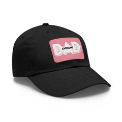 Dad Awesome Hat with Leather Patch (Rectangle)