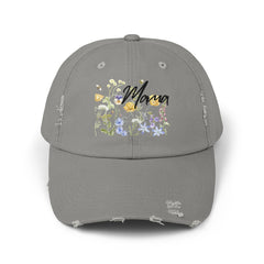 Mama Flowers Unisex Distressed Cap