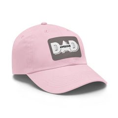 Dad Awesome Hat with Leather Patch (Rectangle)