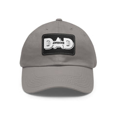 Dad Awesome Hat with Leather Patch (Rectangle)