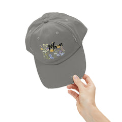 Mama Flowers Unisex Distressed Cap