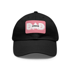 Dad Awesome Hat with Leather Patch (Rectangle)