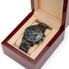 Customized Black Chronograph Watch